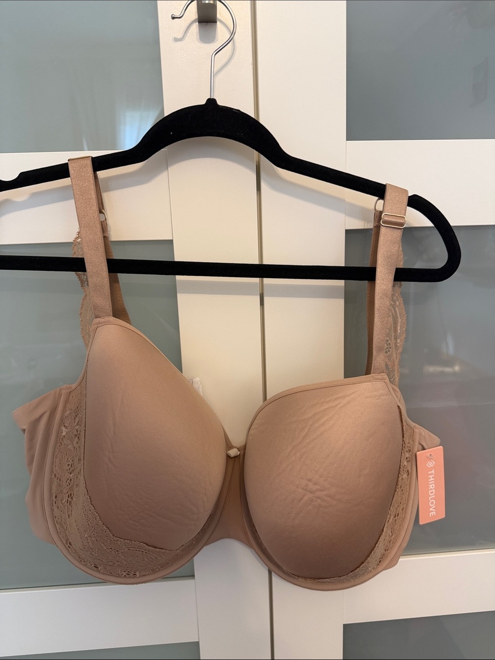 Thirdlove 24/7 Lace Detail t-shirt bra nude